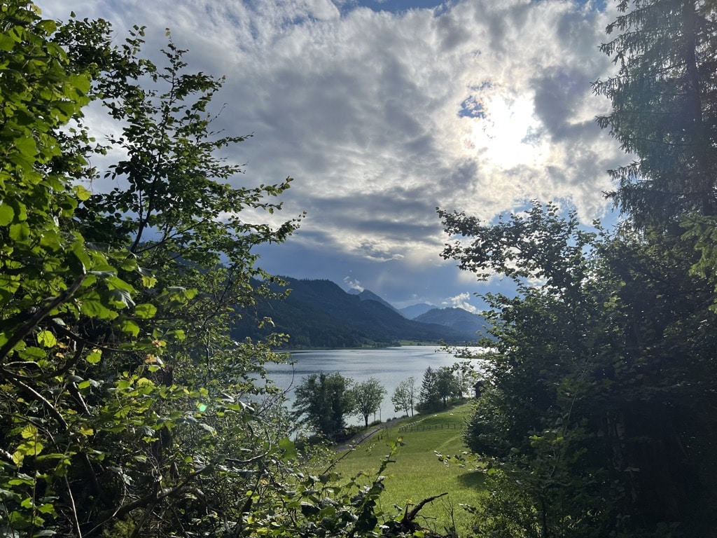 Seeblick bei Regenwetter Ferienhof Hoffmann Weissensee