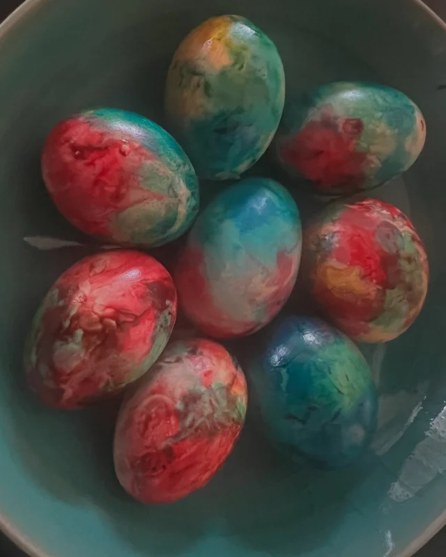 🐣 Ostereier färben gehört bei uns zur Tradition. Doch dieses Jahr schmecken sie besonders gut - gelegt von unseren eigenen Hühnern 🐓und gefärbt von Luci 🤩
Färbt ihr auch Ostereier? 
Wünschen euch eine schöne Osterferienwoche 🐰

#ostern #eierfärben #tradition #familiytime #eigenehühner #seidenhühner #happychickens #lebenmittieren #visitweissensee #ferienhofhoffmann